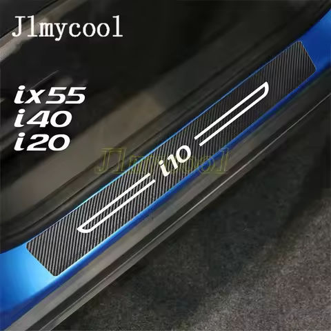 4PCS For I20 I10 I40 IX25 IX55 Auto Tuning Accessories Carbon Fiber Decals Car Sill Stickers