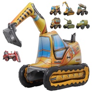 Large 4D Car Foil Balloon Excavator tank digger Ballon Children Gifts Baby Shower Boys Birthday Part