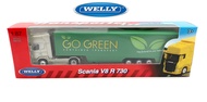 WELLY 1:87 METAL DIE CAST SCANIA V8 R730 CONTAINER TRUCK (GOLD & GREEN) MODEL COLLECTION 72135WG