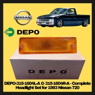 DEPO-315-1604L-A & 315-1604R-A - Complete Headlight Set for 1993 Nissan 720