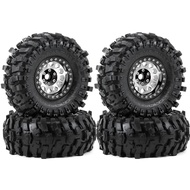 4PCS Metal 118MM Beadlock Wheels Tires for Traxxas TRX4 RC4WD D90 Axial SCX10 II III MST 1/10 RC Cra