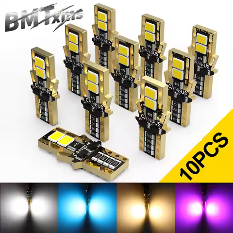 BMTxms 10/8/6/4/2Pcs Canbus T10 W5W 194 Led Car Interior Light Car Lamp Purple Warm White Ice Blue F