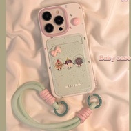 HIJAU Card Holder Green Cake Strap Case iphone 17 Air Pro 11 13 Pro Max 16 15 Pro Max Ip13 15 14 12I