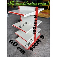 Big Rack 2nd Second Hand Island Gondola Rack Tengah  Double Sided 120cm H x 60cmL x 90cm D (6+2)