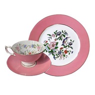 英國Aynsley 雀鳥系列 組合優惠價 骨瓷雅典色釉杯盤組+餐盤