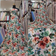 Scuba Stretch Fabric Floral Motif Summer Dress CP