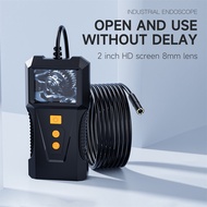 กล้องเอ็นโดสโคปอุตสาหกรรม P230กล้อง2หน้าจอขนาดนิ้ว HD 1080P กล้องงูสำหรับตรวจสอบท่อน้ำทิ้ง IP67กันน้