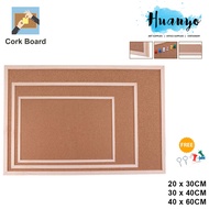 Sanko Star Wooden Frame Notice Bulletin Cork Board (20 x 30 / 30 x 40 /40 x 60 CM)