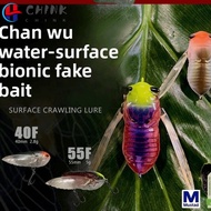 CHINK Artificial Simulation Lure, 40mm-2.8g Simulation Design Floating Surface Crawling Lure, Cicada