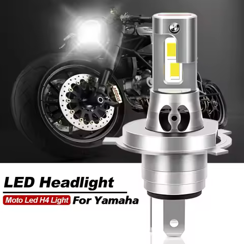 1PC For Yamaha XJ6 H4 Motorcycle LED Headlight Hi/Lo Beam Bulbs 26000LM 6000K White CANbus Double Si
