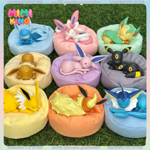 Genuine Eevee Sleeping Position Series Blind Box Mystery Box Vaporeon Anime Figurines Sylveon Espeon
