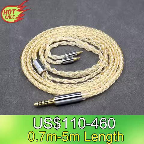 8 Core 99% 7n Pure Silver 24k Gold Plated Earphone Cable For Sennheiser IE40 Pro IE40pro LN008816
