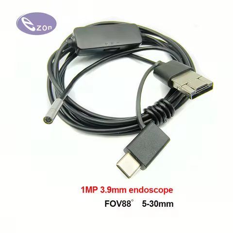 1MP USB Ultra Short HD Macro Endoscope 3.9mm FOV88゜ IP67 Waterproof 3 in 1 Cable Industrial Endoscop