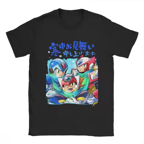 Retro Megaman X Mega Boy T Shirt For Men Women Cotton Short Sleeve Games Crewneck Summer Clothes