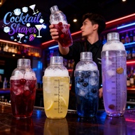 Cocktail Shaker Hand Mixer Bubble Tea Drink Home Plastic Shaker Cup Bar Tools Drink Mixer with Scale