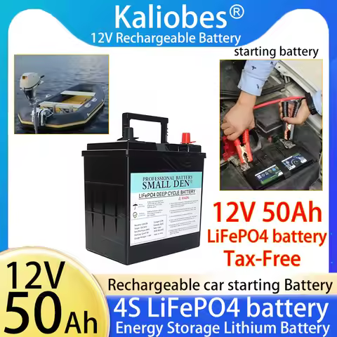12V 50AH LiFePo4 Battery Pack 1200WH 100A BMS 8000+ Cycle 4S Grade A Cell Rechargeable Energy Storag