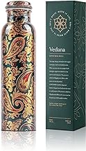 VEDANA Premium Ayurvedic Pure Copper Water Bottle | Leak Proof 1 Liter Copper Vessel for Drinking Water | Great Water Bottle for Sports, Yoga &amp; Everyday Use