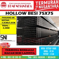 HOLLOW BESI 75X75 SNI 3,2MM PIPA KOTAK HITAM HOLO BESI PAGAR 7,5X7,5 - JASA POTONG