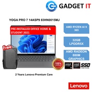 LENOVO YOGA PRO 7 14ASP9 83HN0015MJ LAPTOP (RYZEN AI 9 365,1TB SSD,32GB,14.5"2.8K OLED 120Hz,RADEON 