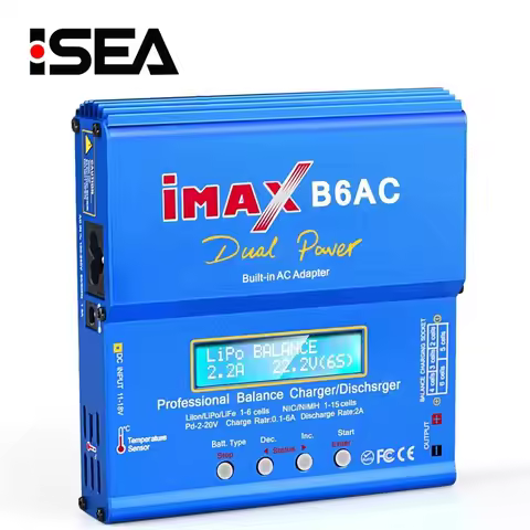 HTRC iMAX B6 AC RC Charger 80W B6AC 6A Balance Charger Digital LCD Screen Li-ion LiFe Nimh Nicd PB L