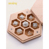 Metal COC Running Group Dice Set TRPG Cthulhu DND Dungeons and Dragons D20 Multi-faceted Board Game 