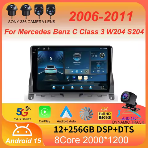 Android 15 Car Radio For Mercedes Benz C Class 3 W204 S204 2006 - 2011 Multimedia Video Player Navig