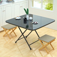 Wooden Foldable Multipurpose Dining Table Minimalist Design Square Shape Easy To Carry