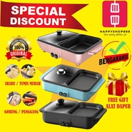 Mini Hotpot 2 in 1 Electric Bbq Electric Hot pot Electric Grill Pan Shabu-Shabu Steamboat Multifunct