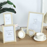 Creative White Pearl Resin 10 cm 6/7/8/10/12/A4 Photo Frame Table Photo Studio Photo Frame UYOQ