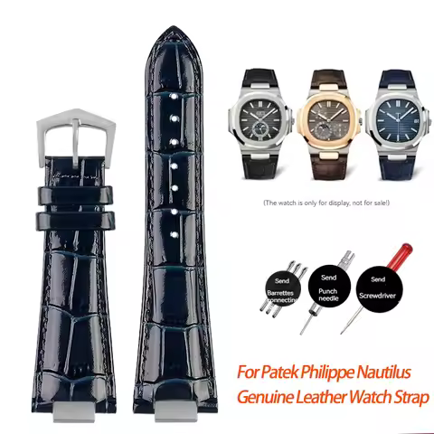 For PP Patek Philippe Genuine Leather Watch Belt 5711 5712g Nautilus Watch Strap Special Interface 2