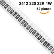 50pcs SMD Chip Resistor 2512 220 5% 1W 22ohm 22R Fixed Resistance