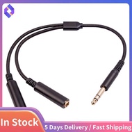 Audio Cable 6.35 mm Male to 2 6.35 mm Female Audio Adapter Cable 1/4 6.35mm Plug to Dual 6.35mm Y Sp