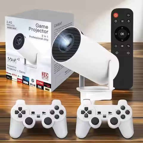M300 MAX Android 11 Portable 3D game Projector with Two Handle RK3326 1080p BT5.4 Supported 4K Smart