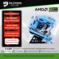 MLOONG Custom Gaming/Live Streaming/Design Desktop PC |R7 7800X3D ASUS RTX 5070 Ti 32GB DDR5 1TB SSD