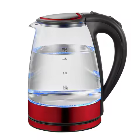 Electric Heat Water Device 1.8L High Borosilicate Glass Electric Kettle with Stainless Steel Base Fa