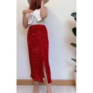 Press Now Sequin Long Skirt
