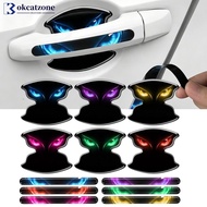 OKCATZONE 8Pcs Car Door Handle Bowl Stickers Cat Eye Devil's Eye Pattern Scratch-Proof Protective An