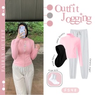 Miska One Set Sportswear (Hijab + Jacket + Pants) 3In1 Trendy Sports Suit - FS48