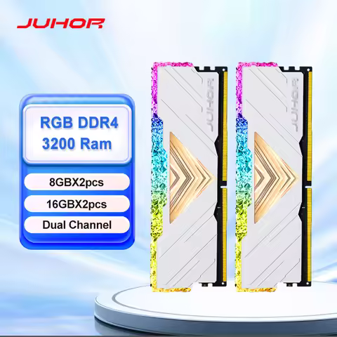 JUHOR RGB DDR4 16GBX2 3200MHz 8GBX2 Dual Channel Desktop Gaming Memory Ram