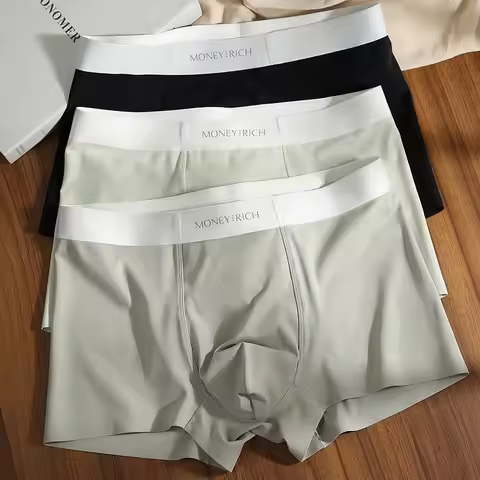 [Bloom the love] New MONEY&RICH 1pcs/3pcs Boxer Men Underwear Hot Solid Underpants Boxershort Mens B
