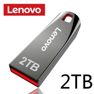 Lenovo 2TB USB Flash drive cepat Mini logam kapasitas nyata stik memori Hitam Perak U Disk typ-c adaptor hadiah bisnis kreatif