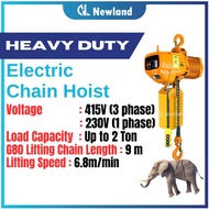 Electric Chain Hoist - 1 Ton, 2 Ton (230V / 415V) Chain Block Lifting Crane / Portable Crane Lifting