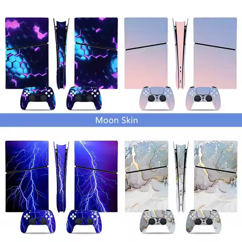 For PS5 Slim Digital Console Skin Protective Vinyl Decal for PS5 Slim Digital Controller Wrap Cover 