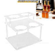 FREEYIO785BH 2 Tier Syrup Rack, Acrylic Step Shape Syrup Bottle Holder, Functional 2 Tier  Syrup Org