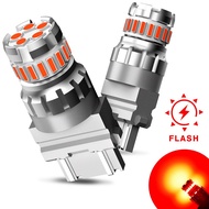 AUXITO 2Pcs Led Strobe 4 Time Flash Reversing Light T20 W21/5W Brake Light 7443 Led Bulb T25 3157 Ca