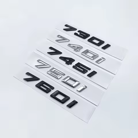 New Font Numbers Letters 730i 740i 745i 750i 760i Top ABS Emblem for BMW 7 Series Car Trunk Nameplat