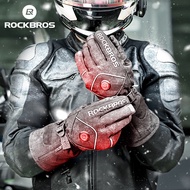 ROCKBROS Bike Gloves Moto Skiing Gloves Touch Screen Waterproof Winter Breathable Motorcycle Warmer Thermal Heating Gloves