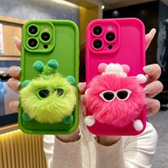 Cute 3d Plush Briquette Doll Girl Soft Case For OPPO A6C A6X A6T A5X A5i A3X A3 Pro A60 A38 A18 A98 