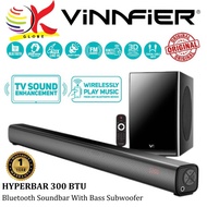 VINNFIER HYPERBAR 300 BTU BLUETOOTH LED DISPLAY SPEAKER SOUNDBAR WITH BASS SOUNDWOOFER, REMOTE CONTR