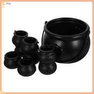 🏠 9pcs Black Plastic Treat Buckets Cauldron Candy Holder For Events